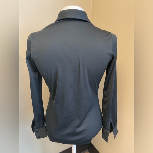 Paul Rodgers Intl long sleeve black classic button down women’s size small - Picture 4 of 7